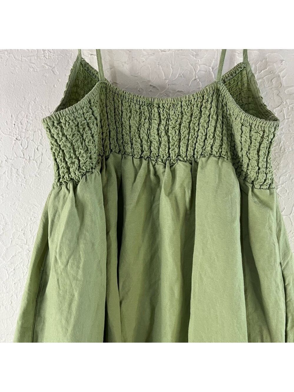 ASTR The Label Marlene Square Neck Smocked Midi Dress in Green - Picture 10 of 13
